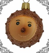 vánoční ozdoba ježek kulatý hnědý, 4ks