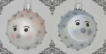 vánoční ozdoba ježek růžový a modrý, 4ks