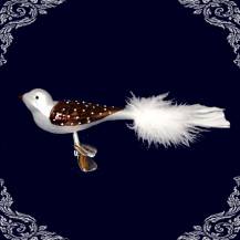 vánoční ozdoba pták kropenatý, 12ks
